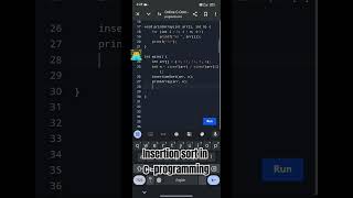 Insertion sort in c programming language insertion sort in c programming code coding [upl. by Gertie405]