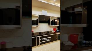 Luxury Kitchen  glossy MDFuv  biltin baking microwave interiordesign realestate home kitchen [upl. by Illib]