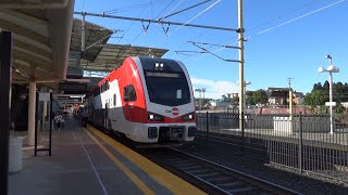 First Revenue Ride on Caltrains Stadler Kiss EMU trains [upl. by Irallih]