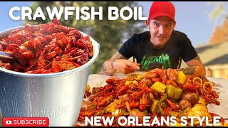 How to Boil Crawfish  New Orleans Style  Spicy Potatoes Sausage Corn amp Mushrooms [upl. by Ambrosane]