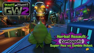 PvZ GW 2  Herbal Assault  Zombopolis  Super Pea vs Zombie Robot  GW2 MOD [upl. by Haida]