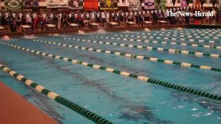 NHswimming hawkenathletics Sami Fares wins 100 breast at D2 CSU District [upl. by Alwyn]