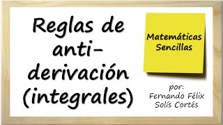 Reglas para integrar una función Teoremas básicos para integrales o antiderivadas de funciones [upl. by Akemeuwkuhc]