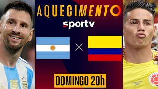 ARGENTINA X COLÔMBIA  AQUECIMENTO AO VIVO E COM IMAGENS  FINAL COPA AMÉRICA 2024  live  sportv [upl. by Adnara525]