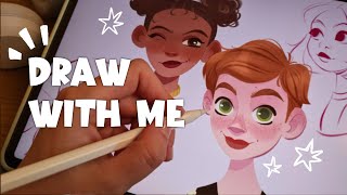 Practice drawing faces with me Sketching in procreate [upl. by Erdrich]