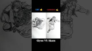 Speed drawing Tomioka giyuu 🌊 VS Akaza❄ from demon slayer shorts anime drawing [upl. by Veneaux496]