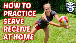 At Home Serve Receive Volleyball Drill  USC Libero Victoria Garrick [upl. by Orion]