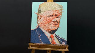 Painting Donald Trump in Pop Art [upl. by Ettennan]