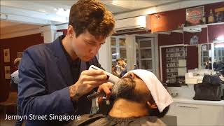 Jermyn Street  Best Barber Shop  Singapore  Beard trimming at Jermyn Street Singapore [upl. by Fianna873]