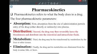 Lecture 5 Pharmacokinetics “distribution” [upl. by Atiuqad]