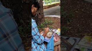 Watercolor landscape painting demo at Jijamata Udyan zoo Mumbai artartistpaintingwatercolor [upl. by Aicilat]