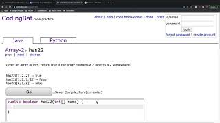 CodingBat Array 2 has22 [upl. by Lasley]