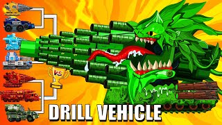 Transformers Tank All Drill Vehicle vs Battle tank  Cartoon about Tanks [upl. by Susan272]