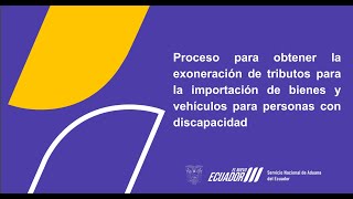 Importación de vehículos para personas con discapacidad 29042024 [upl. by Valorie368]