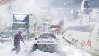 Crazy Blizzard hit Balkans and Ukraine Snow Storm in Romania Bulgaria and Moldova [upl. by Gingras937]