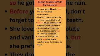 English Sentences With Conjunctions  English Grammar shorts [upl. by Emelia]