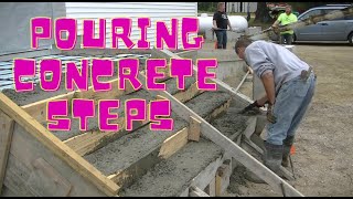 Pouring Concrete Steps How To Pour Concrete Steps [upl. by Nemraciram]