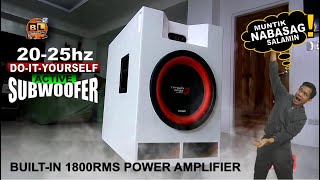 Powered active SUBWOOFER Speaker Box Full DIY Tutorial  BuiltIn Power 1800w Amplifier aleksondiy [upl. by Aelaza387]