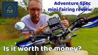 IS IT WORTH IT  Adventure Spec mini fairing review  Ride Far amp Wide [upl. by Comstock382]