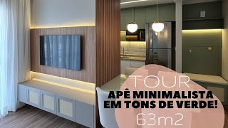 TOUR AQUELE DE UM APÊ MINIMALISTA EM TONS DE VERDE DE 63M2 [upl. by Katha159]