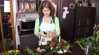 Making a Christmas Flower Arrangement [upl. by Arinaid]