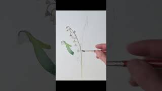 WATERCOLOR Painting TUTORIAL  How to Paint LILIES OF THE VALLEY [upl. by Countess625]