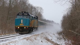 VIA6449 at Sutherland Road Mount Brydges Chatham Sub on Train 72 050217 [upl. by Hadeehuat812]