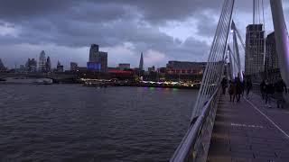 View from Hungerford Bridge and Golden Jubilee Bridges [upl. by Anaeirb531]