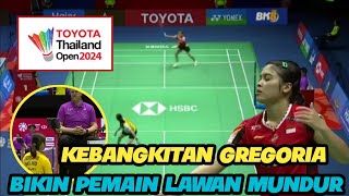 🔴Aksi memukau Gregoria sampai Bikin Lawan Mundur Di gim ke dua Thailand Open 2024 [upl. by Beeson]