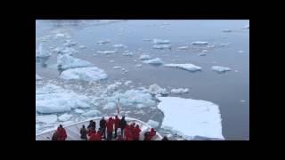 Rosamel Island Antarctic Sound MS Hanseatic breaks Iceflow [upl. by Otanod]