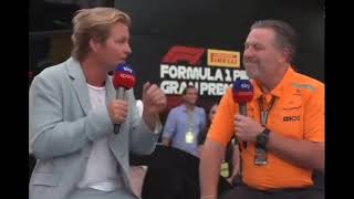 Nico Rosberg GRILLING Mclaren CEO Zak Brown ItalianGP24 [upl. by Sierra806]