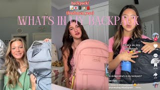 What’s in my backpack  Backpack tour TikTok compilation 💗🎒 [upl. by Anelegna]