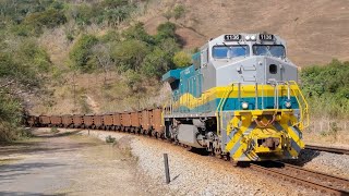 EFVM  Trem de minério vazio com locomotiva reformada [upl. by Asilad]