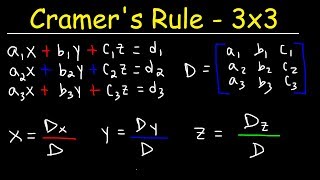 Cramers Rule  3x3 Linear System [upl. by Christie746]