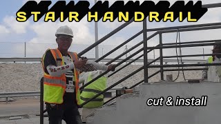 How to make simple stair handrail steel pipe [upl. by Wawro]