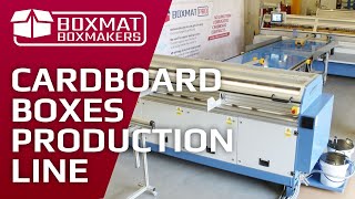 Cardboard boxes production line  Boxmaker BOXMAT PRO  full size printer FLEXOMAT [upl. by Kalinda]