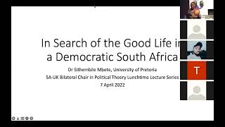 Lunchtime Lecture Series Dr Sithembile Mbete [upl. by Hermie]