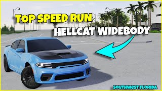 TOP SPEED RUN Dodge Charger Hellcat Widebody  Southwest Florida Roblox [upl. by Salena]