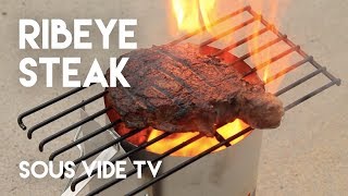 Sous Vide Prime Ribeye Steak with Weber Charcoal Chimney Sear Afterburner Method [upl. by Ahsyad663]