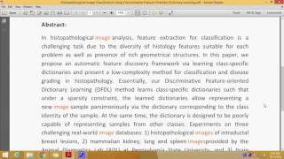 Histopathological Image Classification Using Discriminative Feature Oriented Dictionary Learning [upl. by Sylado]