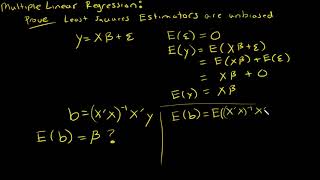 Multiple Linear Regression Least Squares Estimator is Unbiased Proof [upl. by Dasie177]