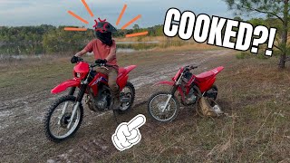 Can A crf125 Beat A crf250 [upl. by Nnylrats]