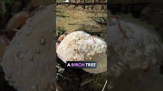 Birch Polypore Fungus sparkling with raindrops mycology mushroom nature trees ecology [upl. by Sayer]