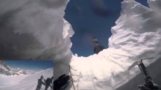 24052015 Chute en crevasse a ski et secours sur le glacier du Strahlhorn [upl. by Alinna]