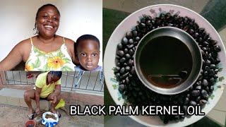 THE PROCESS OF MAKING PALM KERNEL OIL AT HOMEEASY METHOD VLOG viralvideo [upl. by Yecal]