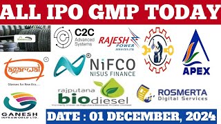 ALL IPO CURRENT GMP GANESH IPO C2C IPO RAJESH POWER APEX NISUS ALL UPDATED GMP l [upl. by Heller463]