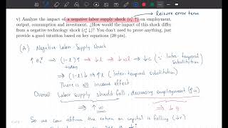 Advanced MacroEconomics Midterm Exam Solution Question 5 [upl. by Thury604]