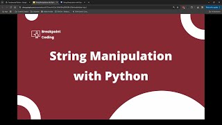 String Manipulation with Python [upl. by Eleon]