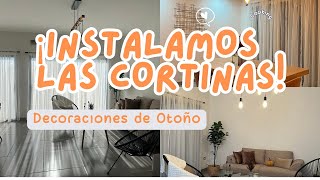 INSTALACIÓN DE CORTINAS 🏡 Decoramos de otoño 🍂 🤎 🎃 home decoracion cleaning [upl. by Adora]