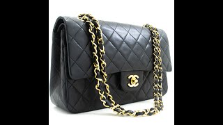 CHANEL Classic Double Flap 10quot Chain Shoulder Bag Black Lambskin p09 [upl. by Icrad19]